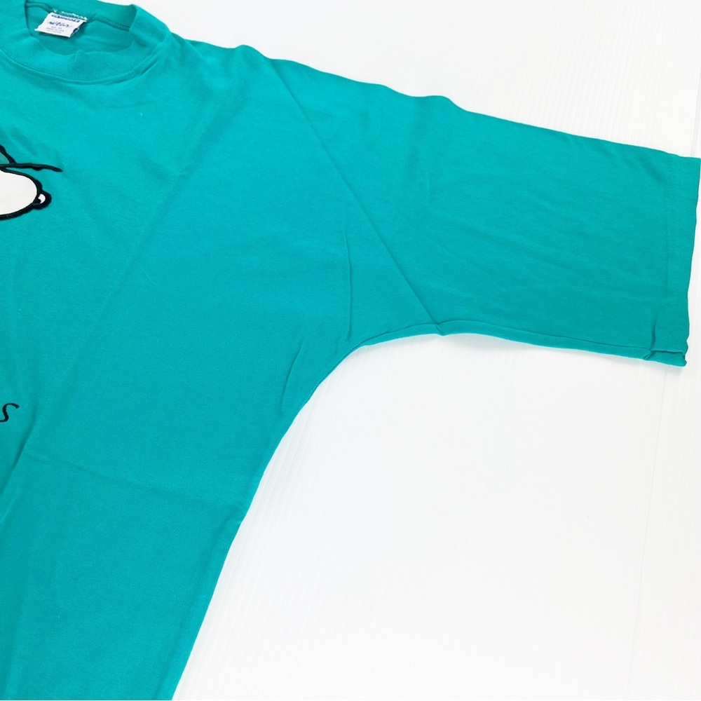 Vintage 90s Ultimate Sports Wear Blue Snoopy Florida Marlins Baseball Shirt Top - Picture 2 of 5